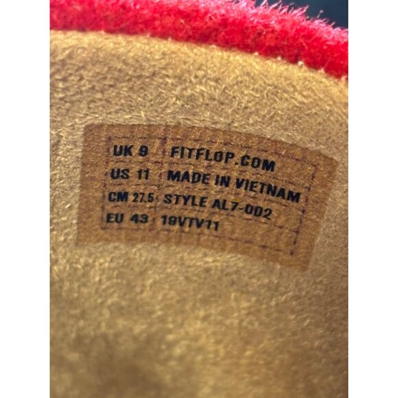 FitFlop Womens Red Wool Mouse Embroidered Slippers US 11 - Picture 6 of 7